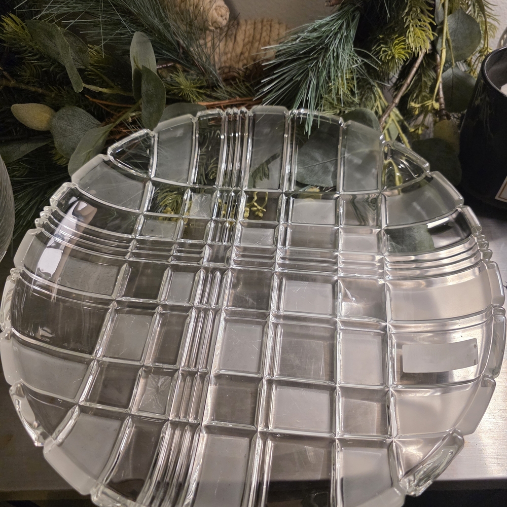 Mikasa Crystal Glass 12" Pattern Serving Platter